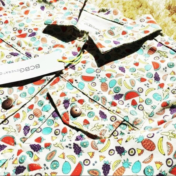 Fruity Pebbles White Denim Jacket 🍉🍌🍇🍎🍊🍓 - Picture 1 of 5